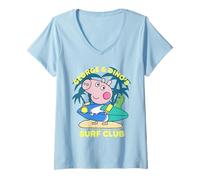 Mujer Peppa Pig George and Dino's Surf Club Camiseta Cuello V