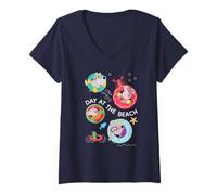 Mujer Peppa Pig George Pig Day At The Beach Camiseta Cuello V