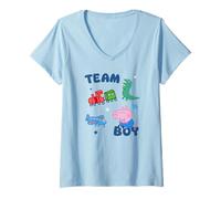 Mujer Peppa Pig George Pig Team Boy Icons Camiseta Cuello V