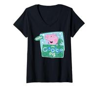 Mujer Peppa Pig Hello I Am George Pig Camiseta Cuello V