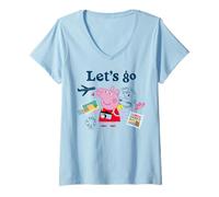 Mujer Peppa Pig Let's Go Camiseta Cuello V