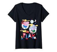 Mujer Peppa Pig Lets Play Camiseta Cuello V