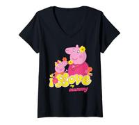 Mujer Peppa Pig Love My Mummy Dia de la Madre Camiseta Cuello V