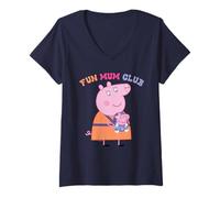 Mujer Peppa Pig Mummy Pig Fun Mum Club Camiseta Cuello V