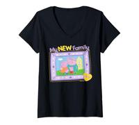 Mujer Peppa Pig New Family Photo Frame Camiseta Cuello V