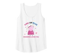 Mujer Peppa Pig Pink Or Blue Grandma Pig Loves You Camiseta sin Mangas