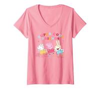 Mujer Peppa Pig Rebecca Rabbit Suzy Sheep Friends Classic Forever Camiseta Cuello V