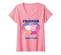 Mujer Peppa Pig Suzy Sheep Best Friends Forever BFF Classic Love Camiseta Cuello V