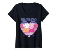 Mujer Peppa Pig Suzy Sheep Best Friends Forever BFF Love Classic Camiseta Cuello V