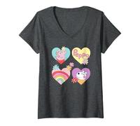 Mujer Peppa Pig Suzy Sheep Hearts and Flowers Camiseta Cuello V
