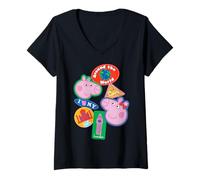 Mujer Peppa Pig Travel Patches Around The World Cairo India London Camiseta Cuello V