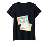 Mujer Peppa Pig Trip Postcard Around The World Wish You were Here! Camiseta Cuello V
