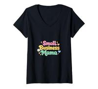 Mujer Pequeña Empresa Mamá Director Ejecutivo Empresa Dueña Mamá Esposa Camiseta Cuello V