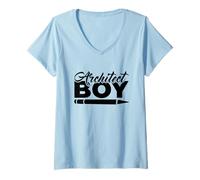 Mujer Pequeño Arquitecto Estudiante de Arquitectura Niños Camiseta Cuello V