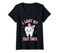 Mujer Perdí mi diente divertido Camiseta Cuello V