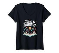 Mujer Perdido en una Aventura YA Amante de la Fantasía Camiseta Cuello V