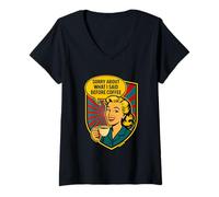 Mujer Perdón por lo Que Dije Antes del café Camiseta Cuello V
