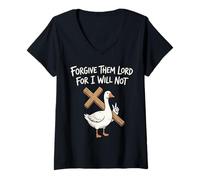 Mujer Perdónalos Señor Porque no lo haré Camiseta Cuello V