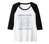 Mujer Permanece En Mí Y Yo En Ti Soy La Vid Juan 15:4-5 Flores Camiseta Manga Raglan