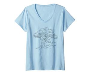 Mujer Permaneced En Mí Y Yo En Ti Soy La Vid Juan 15:4-5 Árbol Camiseta Cuello V