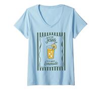 Mujer Pero Dios mío, está Haciendo Limonada en un Puesto de Limonada Camiseta Cuello V