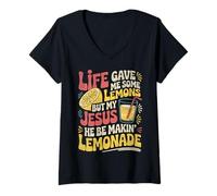 Mujer Pero Dios mío, está Haciendo Limonada en un Puesto de Limonada Camiseta Cuello V