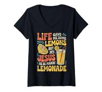 Mujer Pero Dios mío, está Haciendo Limonada en un Puesto de Limonada Camiseta Cuello V