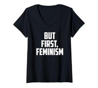 Mujer Pero la Primera Cita de empoderamiento del Feminismo Camiseta Cuello V
