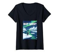 Mujer Pero, por qué la Conciencia sobre el derretimiento del Hielo sobre el Cambio climático Camiseta Cuello V