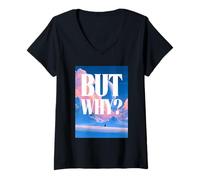 Mujer Pero por qué pingüino Solitario pingüino en la Antártida Trending Meme Camiseta Cuello V