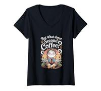 Mujer Pero ¿qué pasa con el segundo café - amante del café Camiseta Cuello V