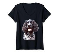 Mujer Perro American Water Spaniel Camiseta Cuello V