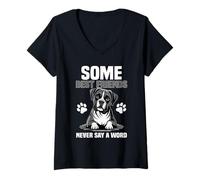 Mujer Perro bóxer Camiseta Cuello V