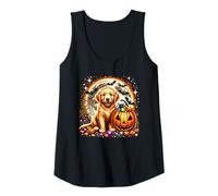 Mujer Perro cachorro Golden Retriever de Halloween Camiseta sin Mangas
