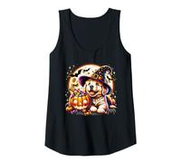 Mujer Perro cachorro Golden Retriever de Halloween Camiseta sin Mangas