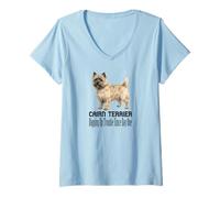 Mujer Perro Cairn Terrier desenterrando Problemas Desde el Primer día Mascota Camiseta Cuello V
