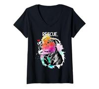 Mujer Perro de Rescate Pitbull - Adopte No Compre Regalo Camiseta Cuello V