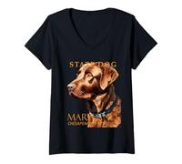 Mujer Perro del Territorio de Maryland The Retriever Camiseta Cuello V
