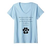 Mujer Perro Gato Memorial Perro Perro Gato Ideas de Regalo Pérdida Tristeza Camiseta Cuello V