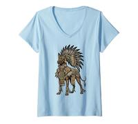 Mujer Perro Guerrero Azteca Xoloitzcuintli Perro Mexicano sin Pelo Xolo Camiseta Cuello V