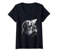 Mujer Perro Habanero Cantante Vocalista Cantante Amante de los Camiseta Cuello V