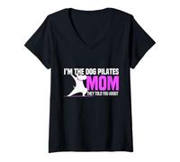 Mujer Perro Pilates Mamá Divertido Pilates Amante Camiseta Cuello V