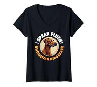 Mujer Perro Rhodesian Ridgeback Camiseta Cuello V