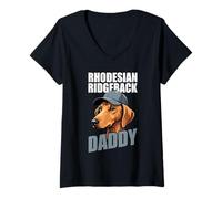 Mujer Perro Rhodesian Ridgeback Camiseta Cuello V