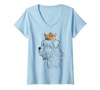 Mujer Perro Soft Coated Wheaten Terrier con corona Camiseta Cuello V