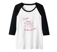 Mujer Perro surfista, cachorro en una tabla de surf, nos vemos en la próxima ola Camiseta Manga Raglan