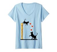 Mujer Perros Gatos Amor Niños Soprano flauta Dulce Camiseta Cuello V