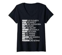 Mujer PERSISTE como LA Regla DE Elizabeth Ruth Persevere KETANJI KBJ Meme Camiseta Cuello V