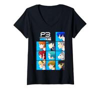 Mujer Persona 3 Reload Character Panels Grid Camiseta Cuello V