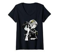 Mujer Persona 3 Reload Protagonist and Aigis Portrait Video Game Camiseta Cuello V